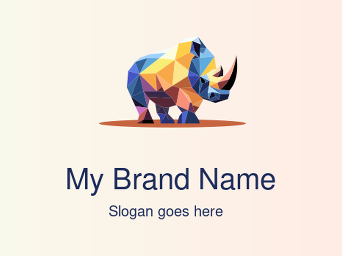 Bold Geometric Multicolor Rhinoceros Logo Design for Wildlife Conservation Brands